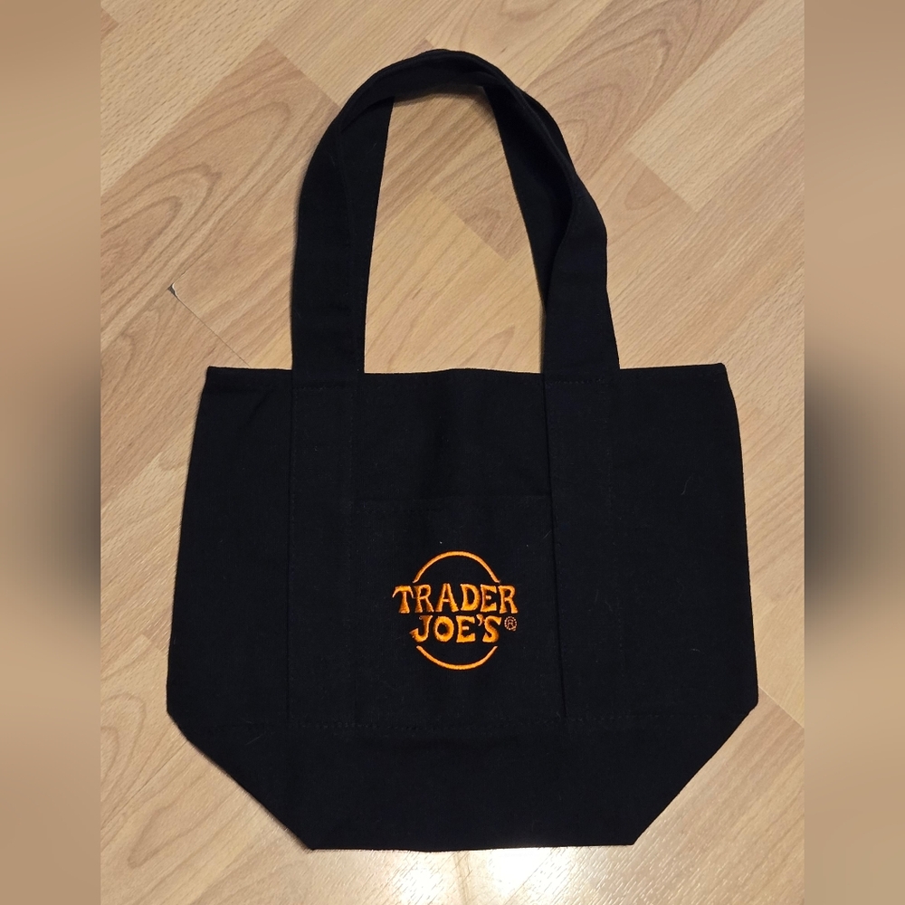 Trader Joe's Black Halloween Mini Tote Bag